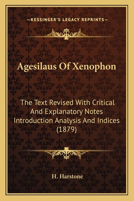 Front cover_Agesilaus Of Xenophon