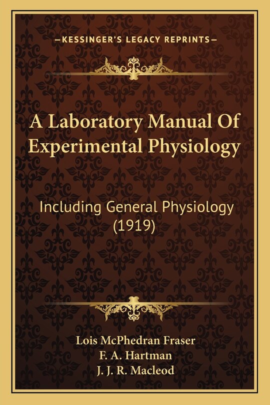 Front cover_A Laboratory Manual Of Experimental Physiology
