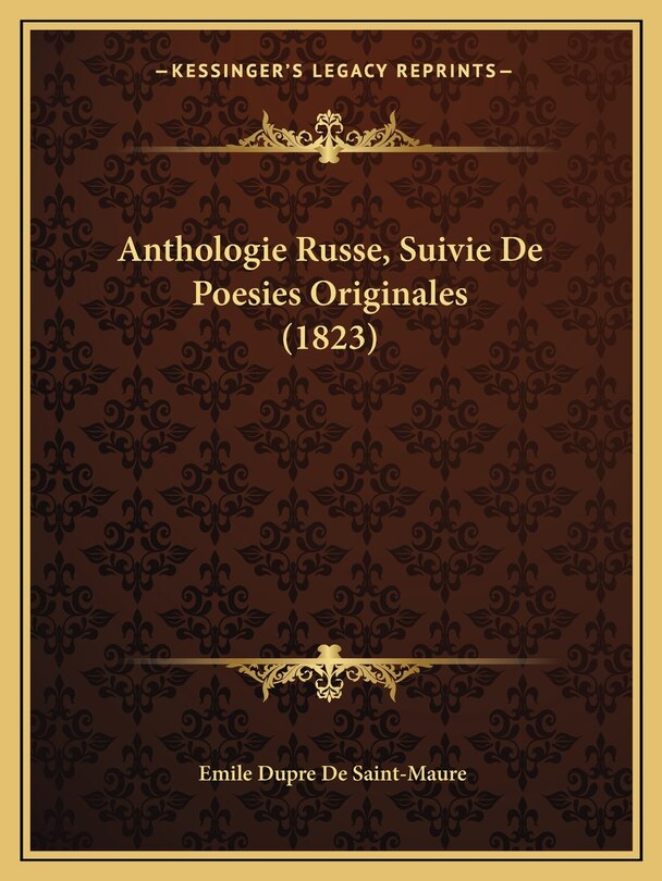 Couverture_Anthologie Russe, Suivie De Poesies Originales (1823)