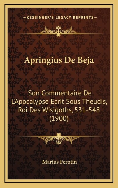 Front cover_Apringius De Beja