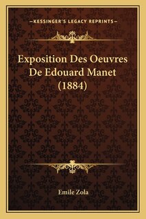 Front cover_Exposition Des Oeuvres De Edouard Manet (1884)