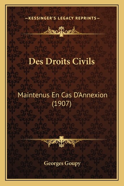 Front cover_Des Droits Civils