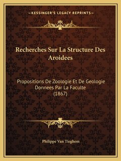Front cover_Recherches Sur La Structure Des Aroidees