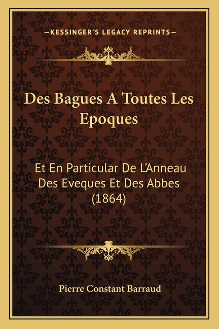 Front cover_Des Bagues A Toutes Les Epoques