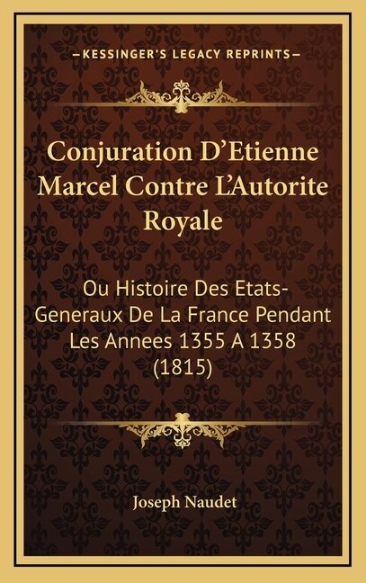 Front cover_Conjuration D'Etienne Marcel Contre L'Autorite Royale