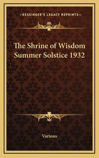 Couverture_The Shrine of Wisdom Summer Solstice 1932