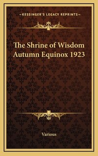 Front cover_The Shrine of Wisdom Autumn Equinox 1923