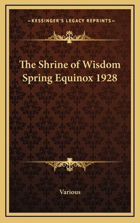 Front cover_The Shrine of Wisdom Spring Equinox 1928