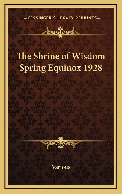 Front cover_The Shrine of Wisdom Spring Equinox 1928
