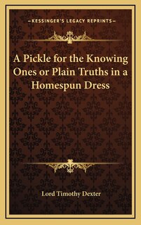 Couverture_A Pickle for the Knowing Ones or Plain Truths in a Homespun Dress