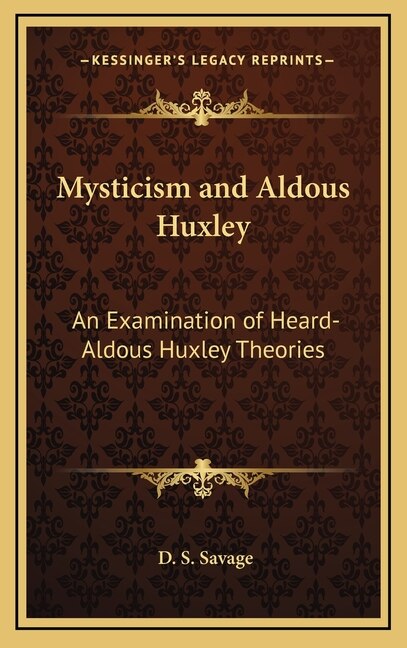 Couverture_Mysticism and Aldous Huxley