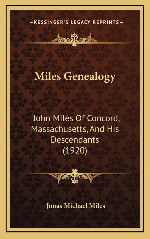 Front cover_Miles Genealogy