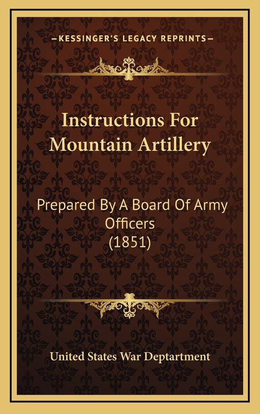 Front cover_Instructions For Mountain Artillery
