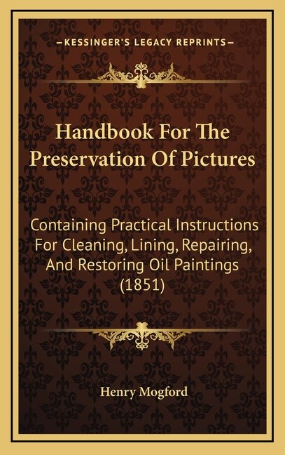 Couverture_Handbook For The Preservation Of Pictures