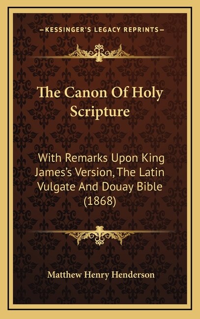 Front cover_The Canon Of Holy Scripture