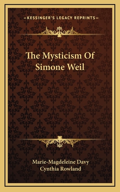 Front cover_The Mysticism Of Simone Weil