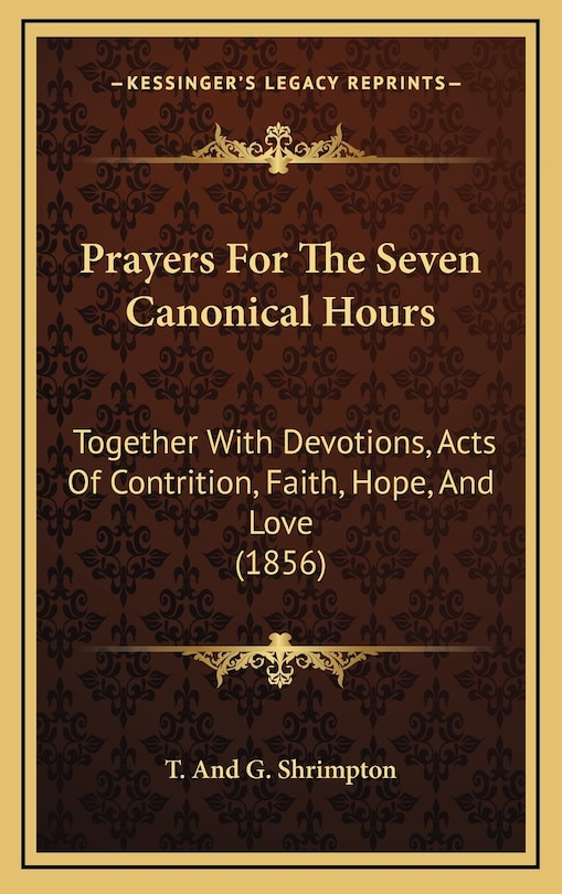 Front cover_Prayers For The Seven Canonical Hours