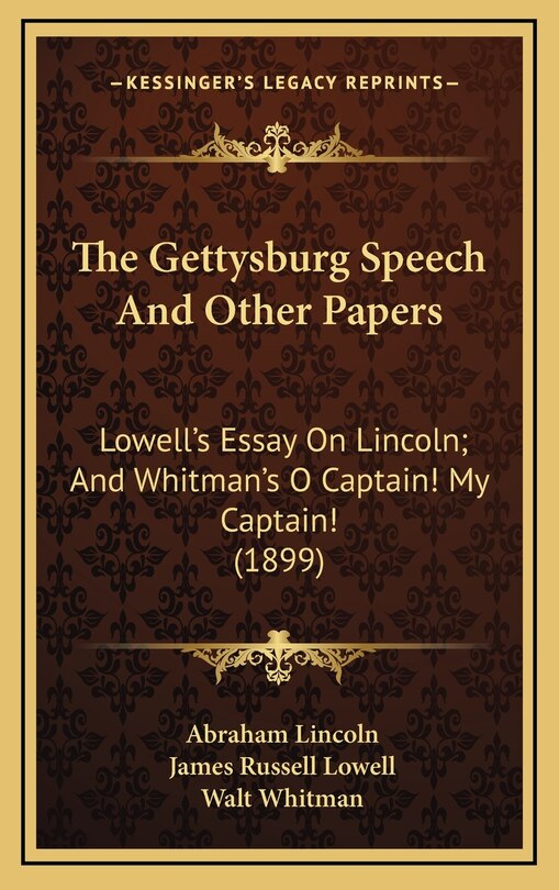 Front cover_The Gettysburg Speech And Other Papers