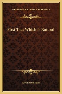 Front cover_First That Which Is Natural