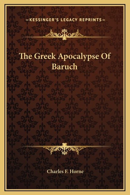 Front cover_The Greek Apocalypse Of Baruch