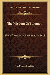 Front cover_The Wisdom Of Solomon