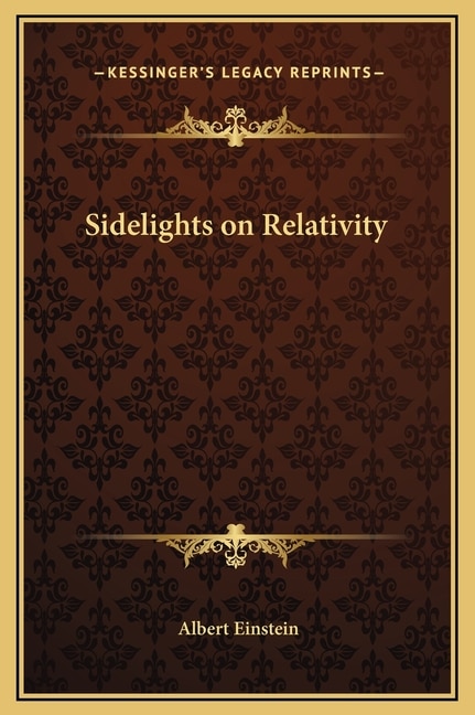 Front cover_Sidelights on Relativity