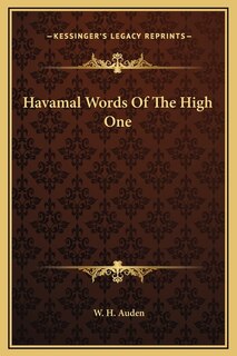 Front cover_Havamal Words Of The High One