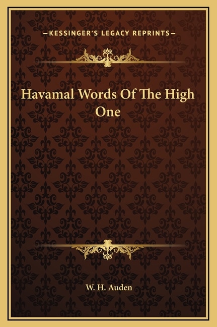 Front cover_Havamal Words Of The High One