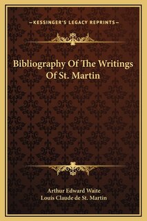 Couverture_Bibliography Of The Writings Of St. Martin