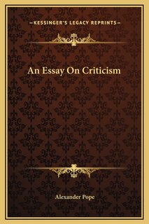 Front cover_An Essay On Criticism