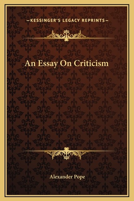 Front cover_An Essay On Criticism
