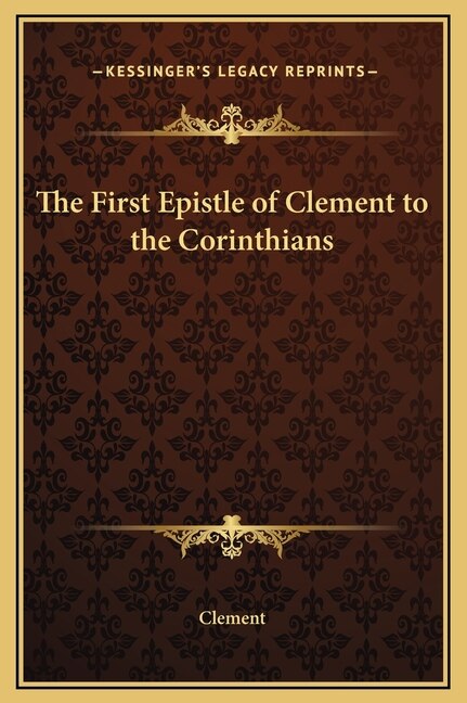 Couverture_The First Epistle of Clement to the Corinthians