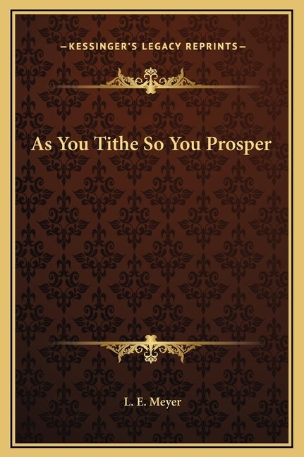 Couverture_As You Tithe So You Prosper