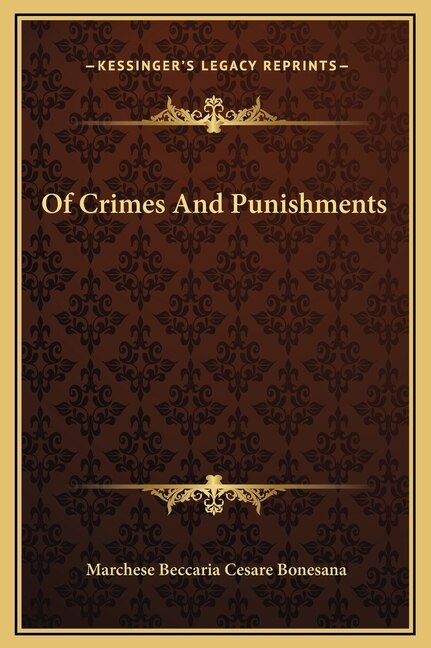 Front cover_Of Crimes And Punishments