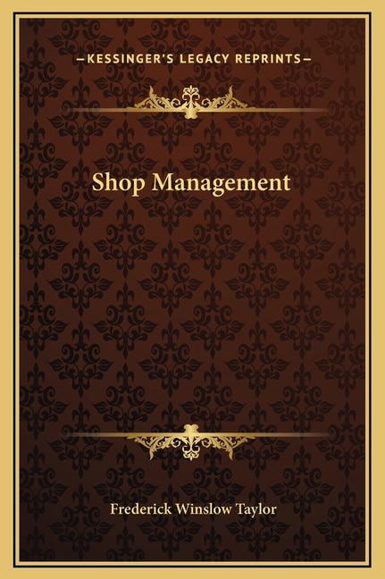 Front cover_Shop Management