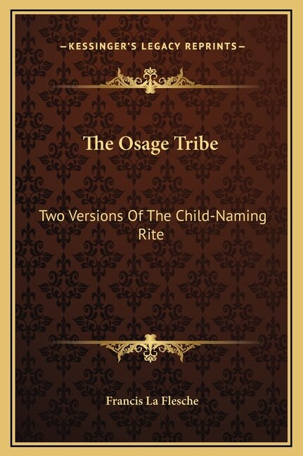 Couverture_The Osage Tribe