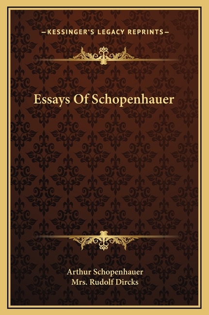 Essays Of Schopenhauer