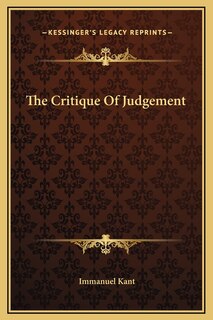 Front cover_The Critique Of Judgement