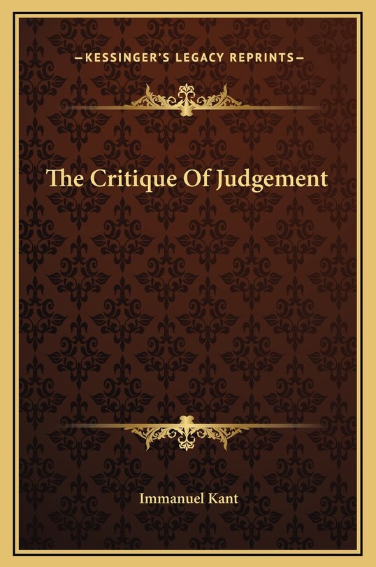 Front cover_The Critique Of Judgement