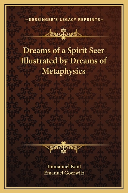 Couverture_Dreams of a Spirit Seer Illustrated by Dreams of Metaphysics