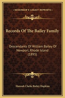 Couverture_Records Of The Bailey Family