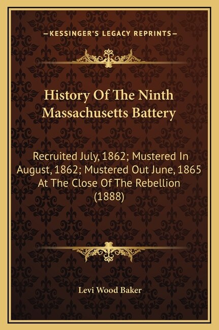 Front cover_History Of The Ninth Massachusetts Battery