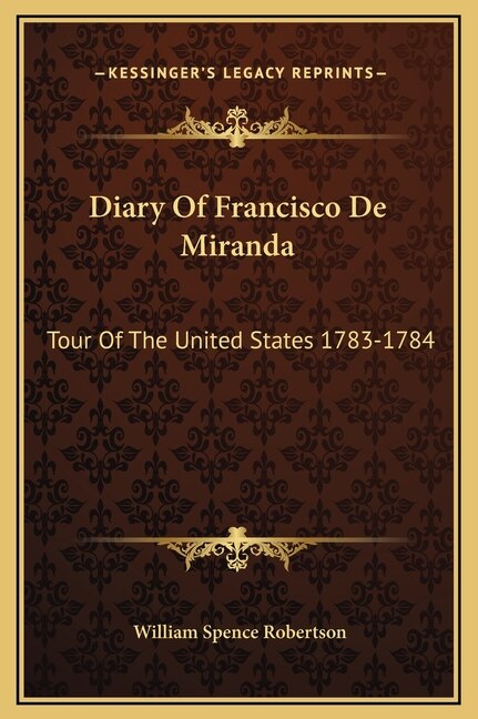 Front cover_Diary Of Francisco De Miranda