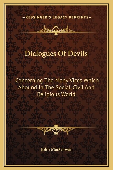 Couverture_Dialogues Of Devils