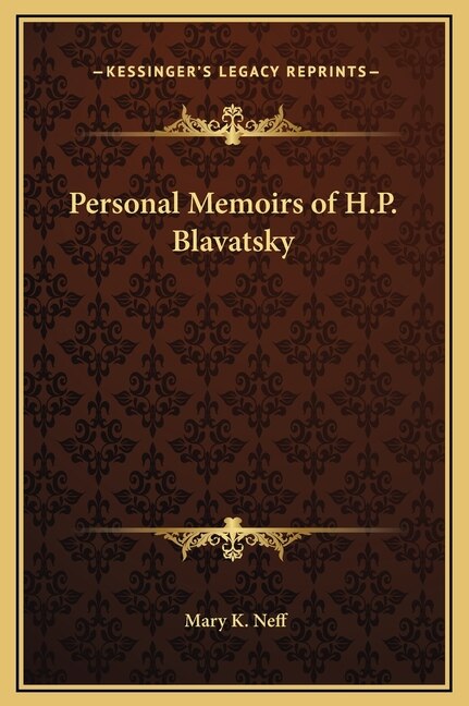 Front cover_Personal Memoirs of H.P. Blavatsky