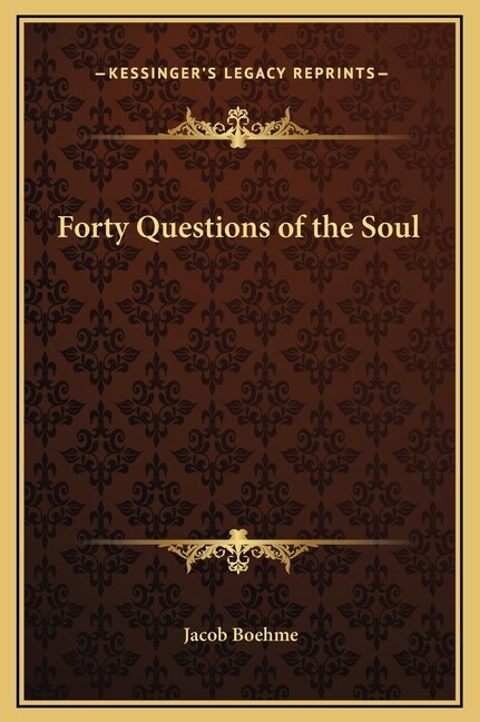 Front cover_Forty Questions of the Soul