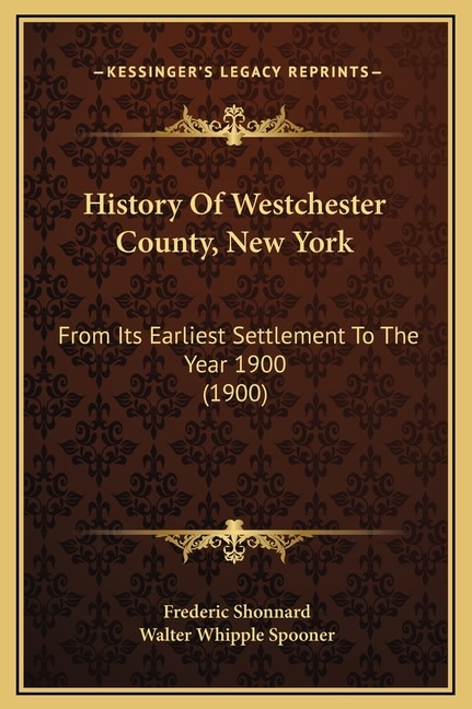 Couverture_History Of Westchester County, New York