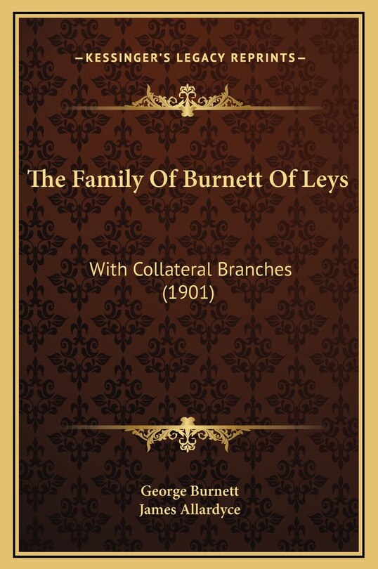 Front cover_The Family Of Burnett Of Leys