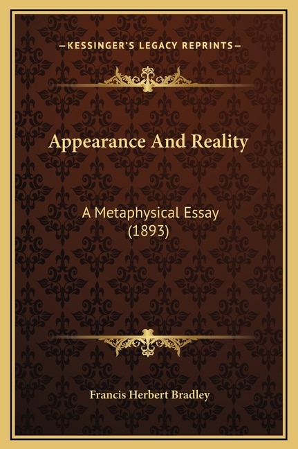 Front cover_Appearance And Reality