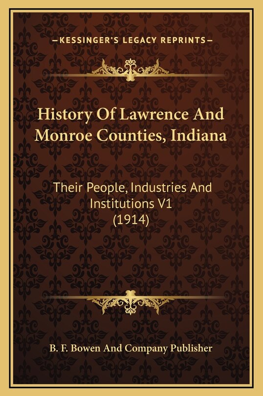 Front cover_History Of Lawrence And Monroe Counties, Indiana